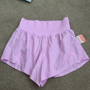 Free People Purple High Waist Flared Shorts